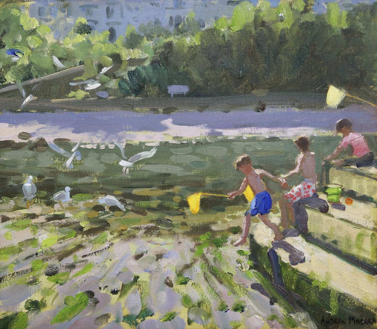 Niños y gaviotas, Looe, 2013 de Andrew Macara