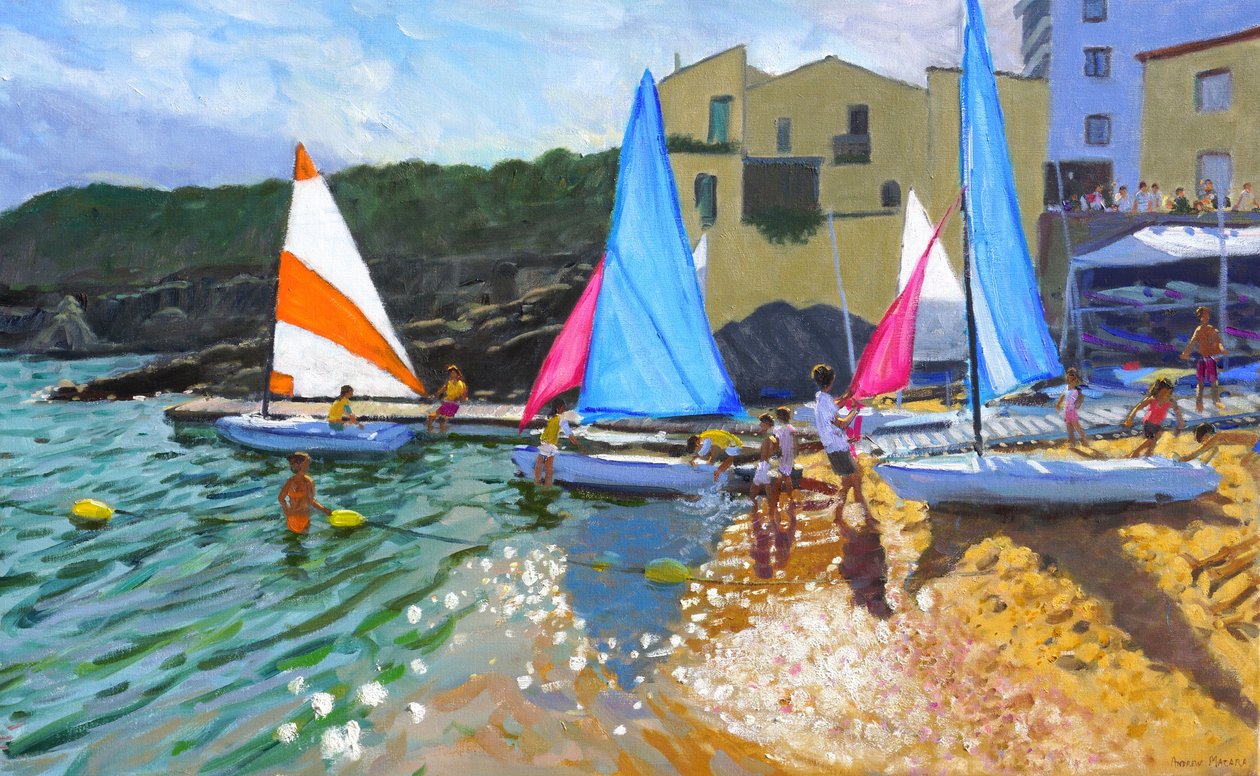 Escuela de vela, Calella de Palafrugell, Costa Brava, España, 2014 de Andrew Macara