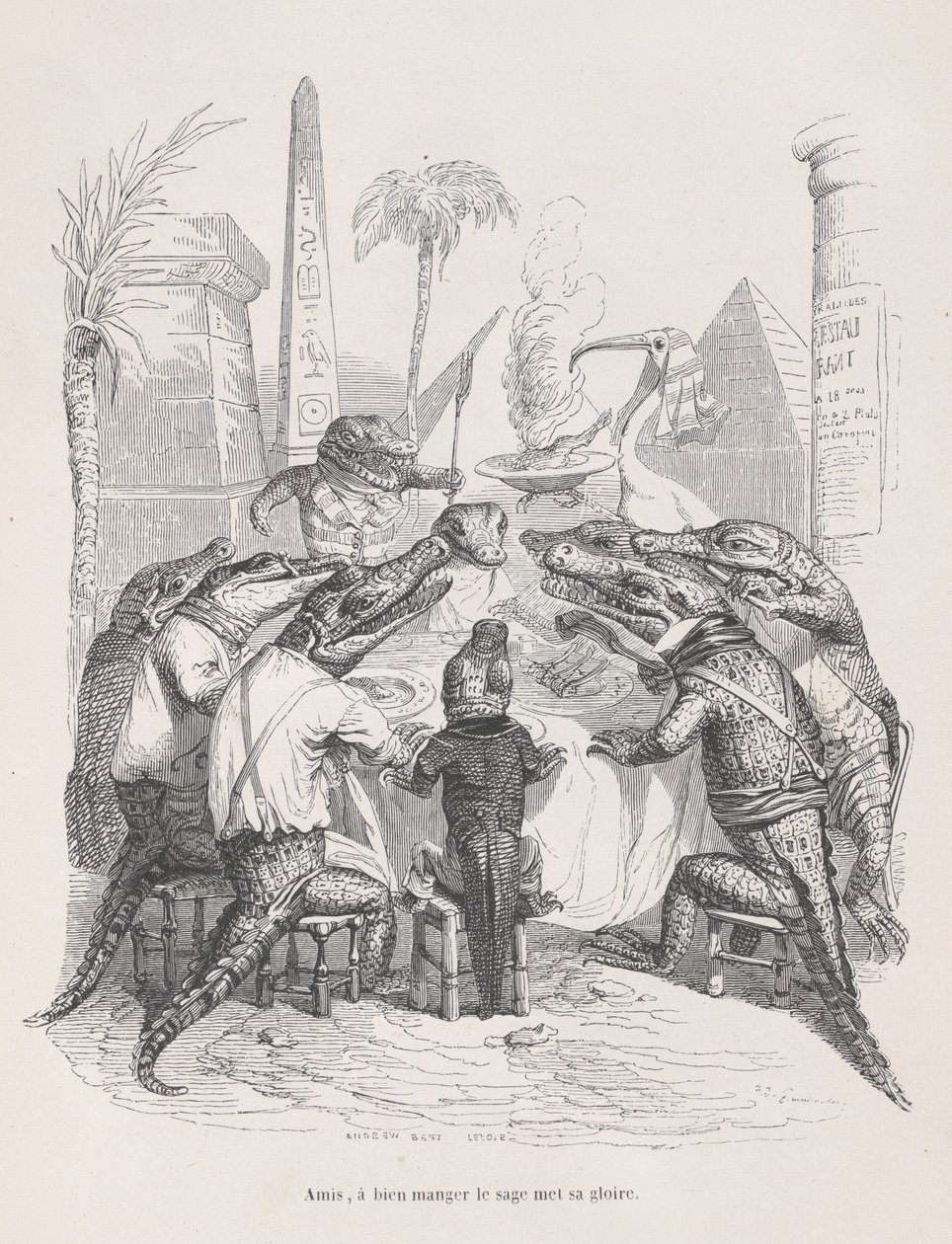 Amigos, el sabio coloca su gloria en comer bien de Escenas de la vida privada..., ca. 1837-47 de Andrew Best Leloir
