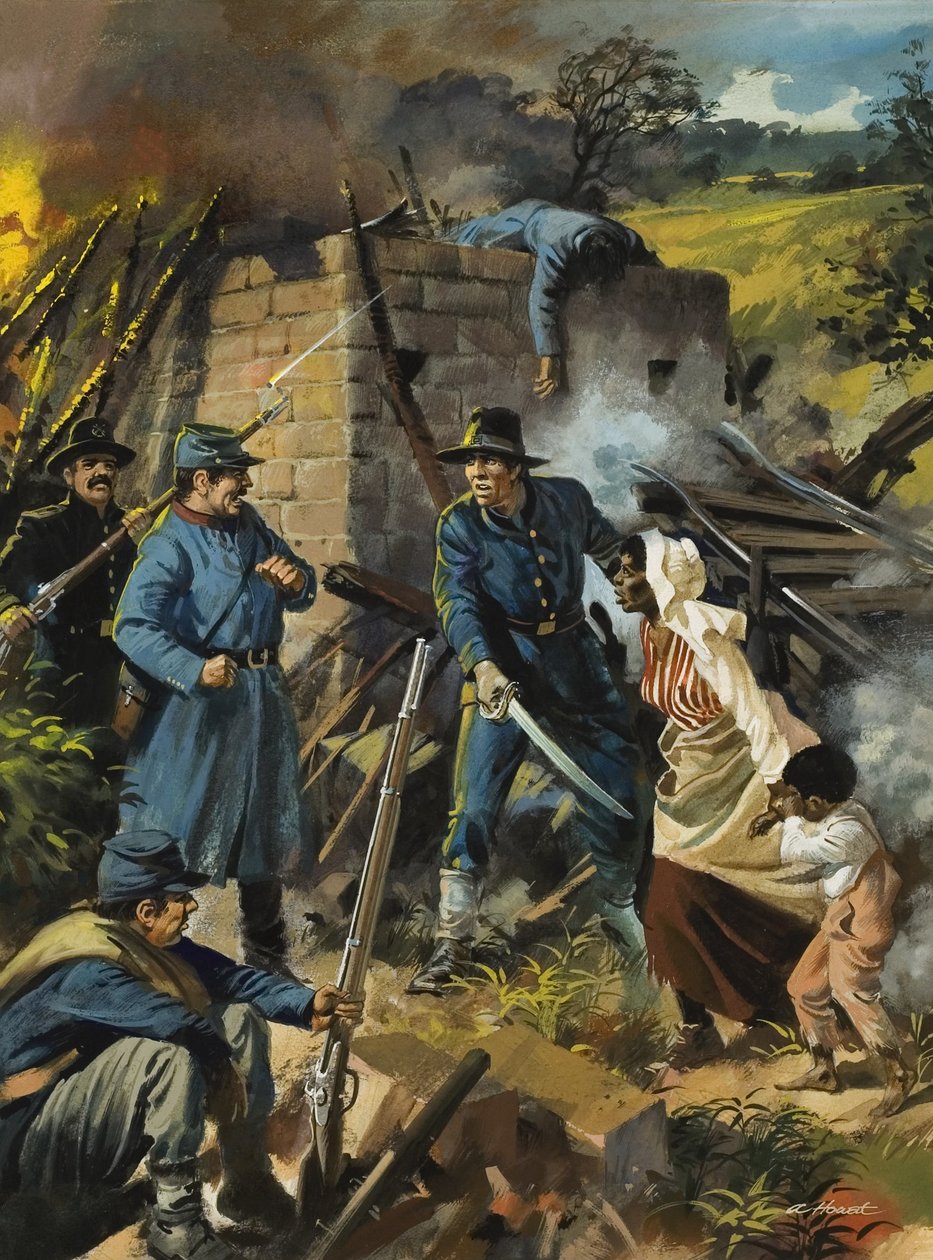 John Brown el 30 de agosto de 1856 interceptando a un grupo de pro-esclavistas (gouache sobre papel) de Andrew Howat