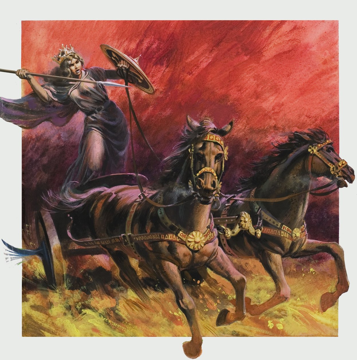 Reina Boadicea (m.c.60 d.C.) (gouache sobre papel) de Andrew Howat