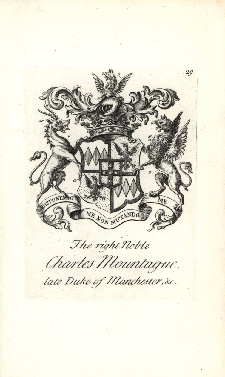 Escudo de armas y cresta del noble Charles Edward Montagu de Andrew Johnston