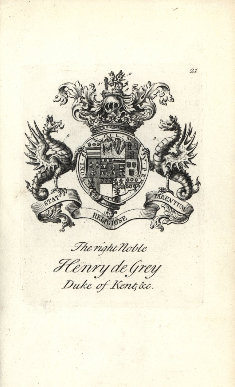 Escudo de armas y cresta del muy noble Henry de Grey de Andrew Johnston