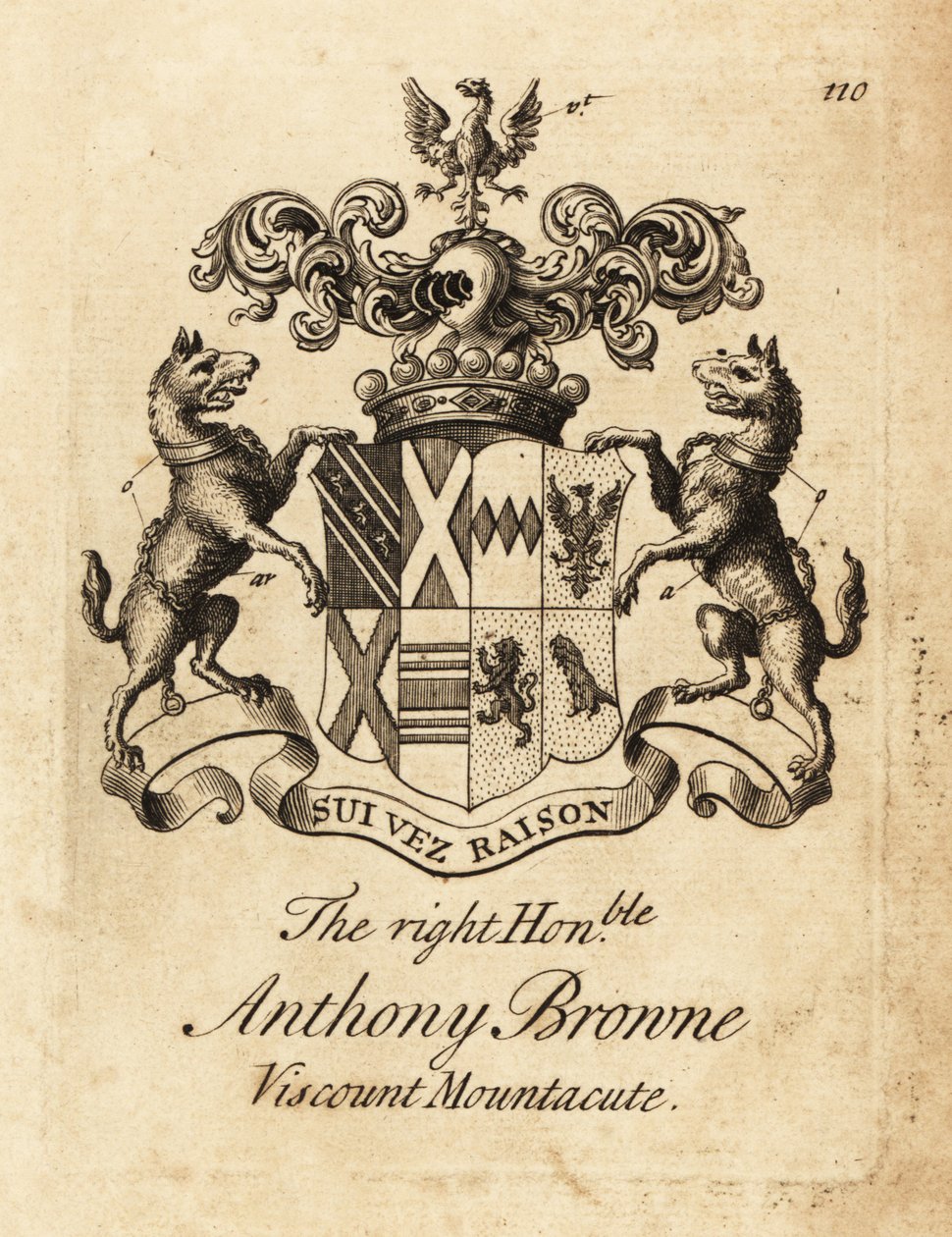 Escudo de armas del Muy Honorable Anthony Browne, Vizconde Mountacute o Vizconde Montagu de Andrew Johnston