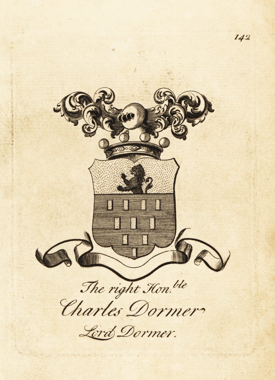 Escudo de armas del Muy Honorable Charles Dormer, Lord Dormer, 5º Barón Dormer de Andrew Johnston