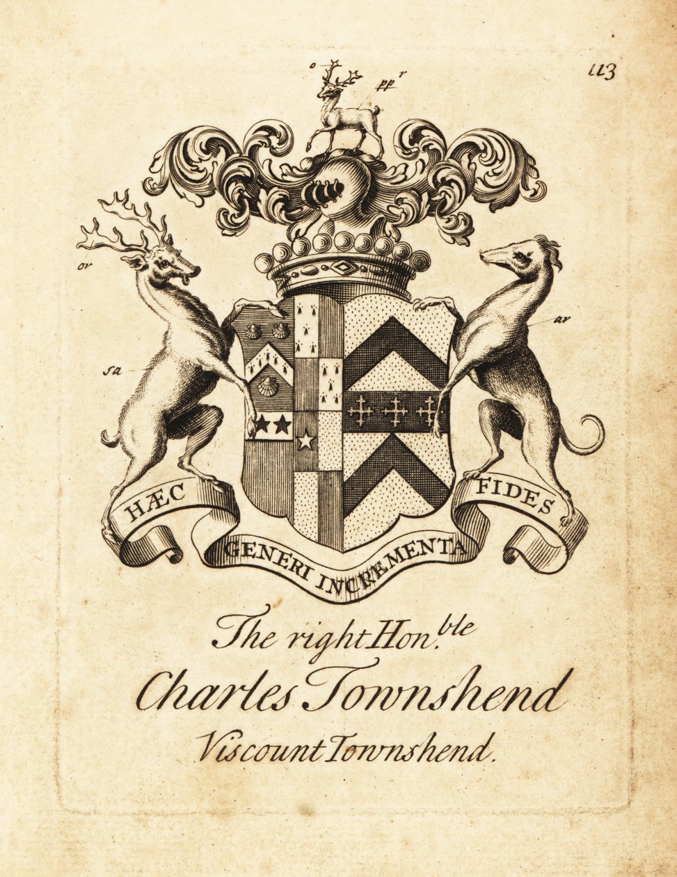 Escudo de armas del Muy Honorable Charles Townshend, 2do Vizconde Townshend de Andrew Johnston