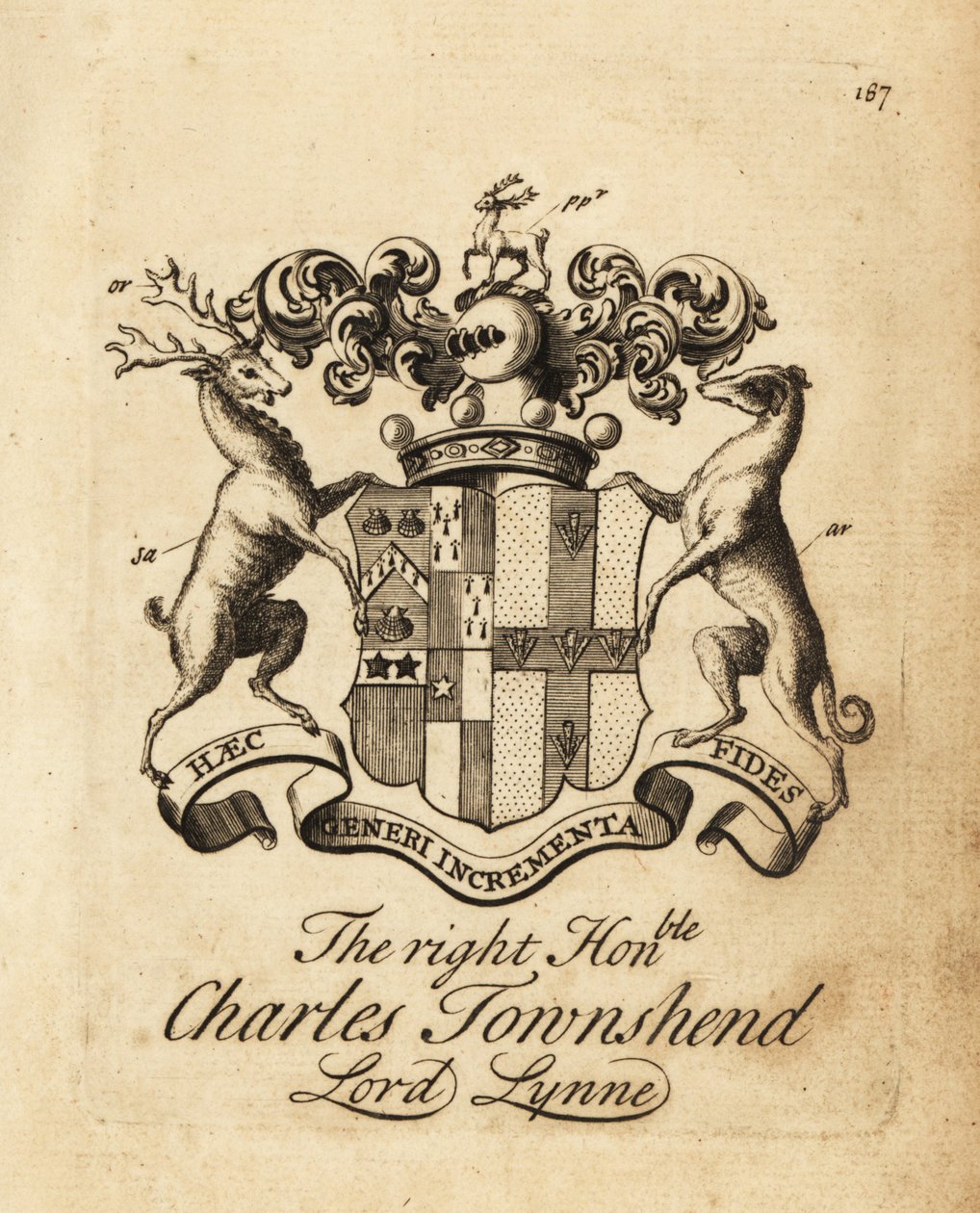 Escudo de armas del Muy Honorable Charles Townshend, Lord Lynne, 3º Vizconde Townshend de Andrew Johnston