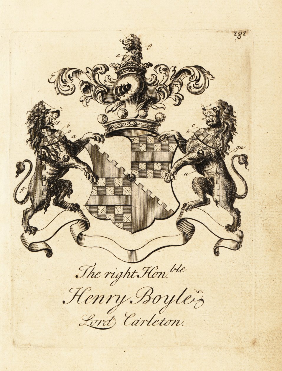Escudo de armas del Muy Honorable Henry Boyle, Lord Carleton de Andrew Johnston