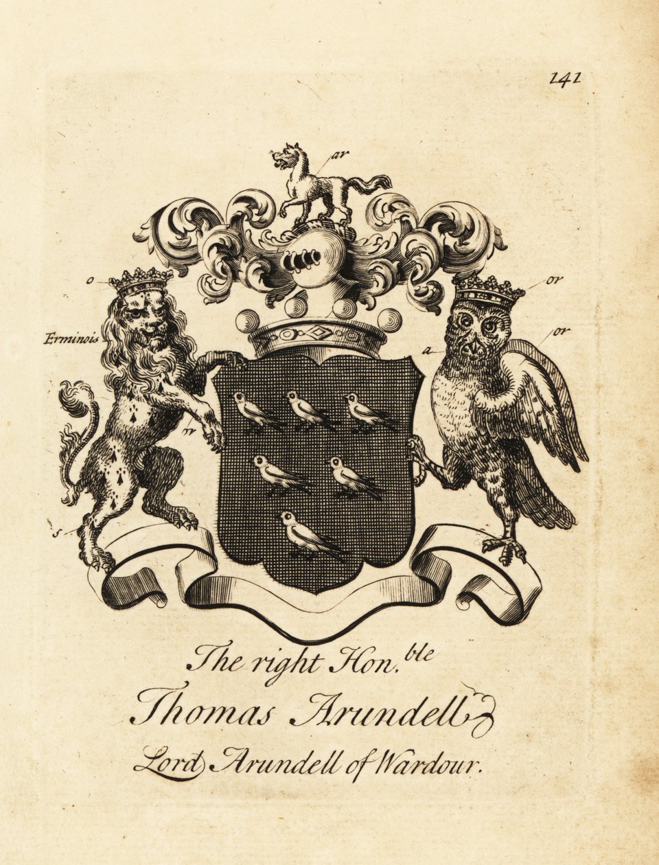 Escudo de armas del Muy Honorable Thomas Arundell, Lord Arundell de Wardour, 7º Barón Arundell de Wardour de Andrew Johnston