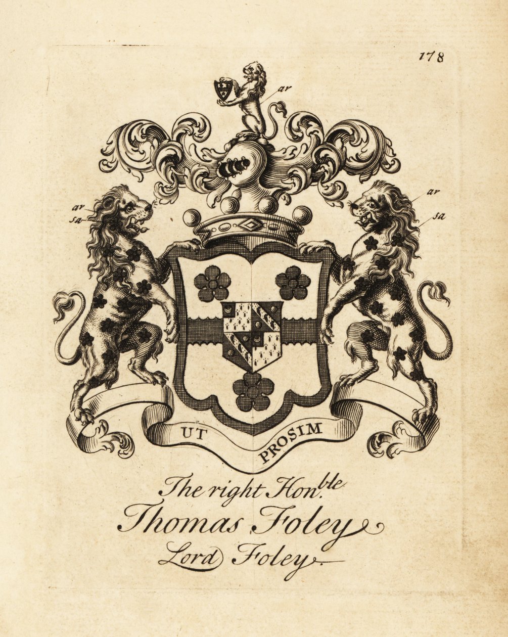 Escudo de armas del Muy Honorable Thomas Foley, Lord Foley de Andrew Johnston