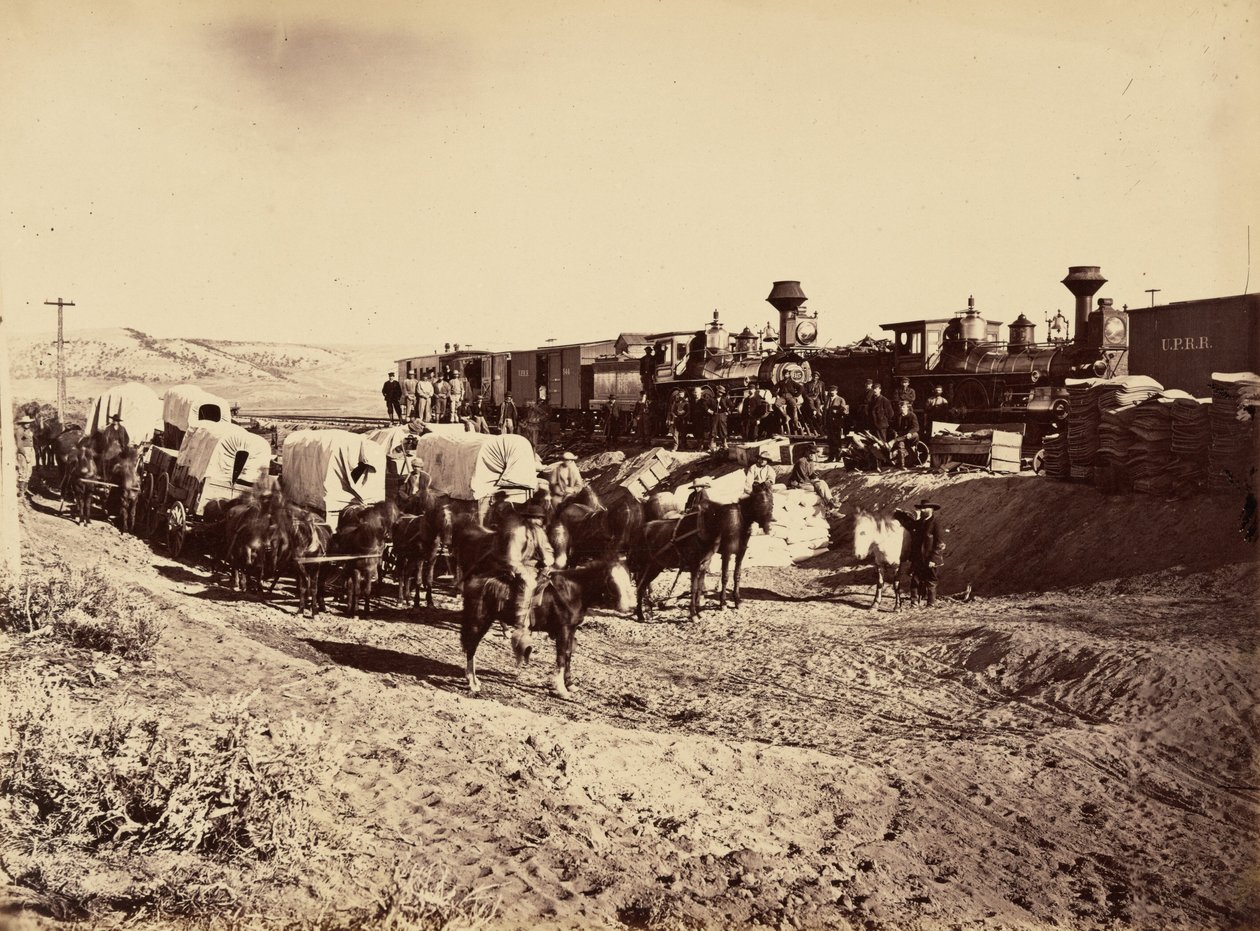 Lámina 27. Trenes de suministros, 1869 (foto) de Andrew Joseph Russell
