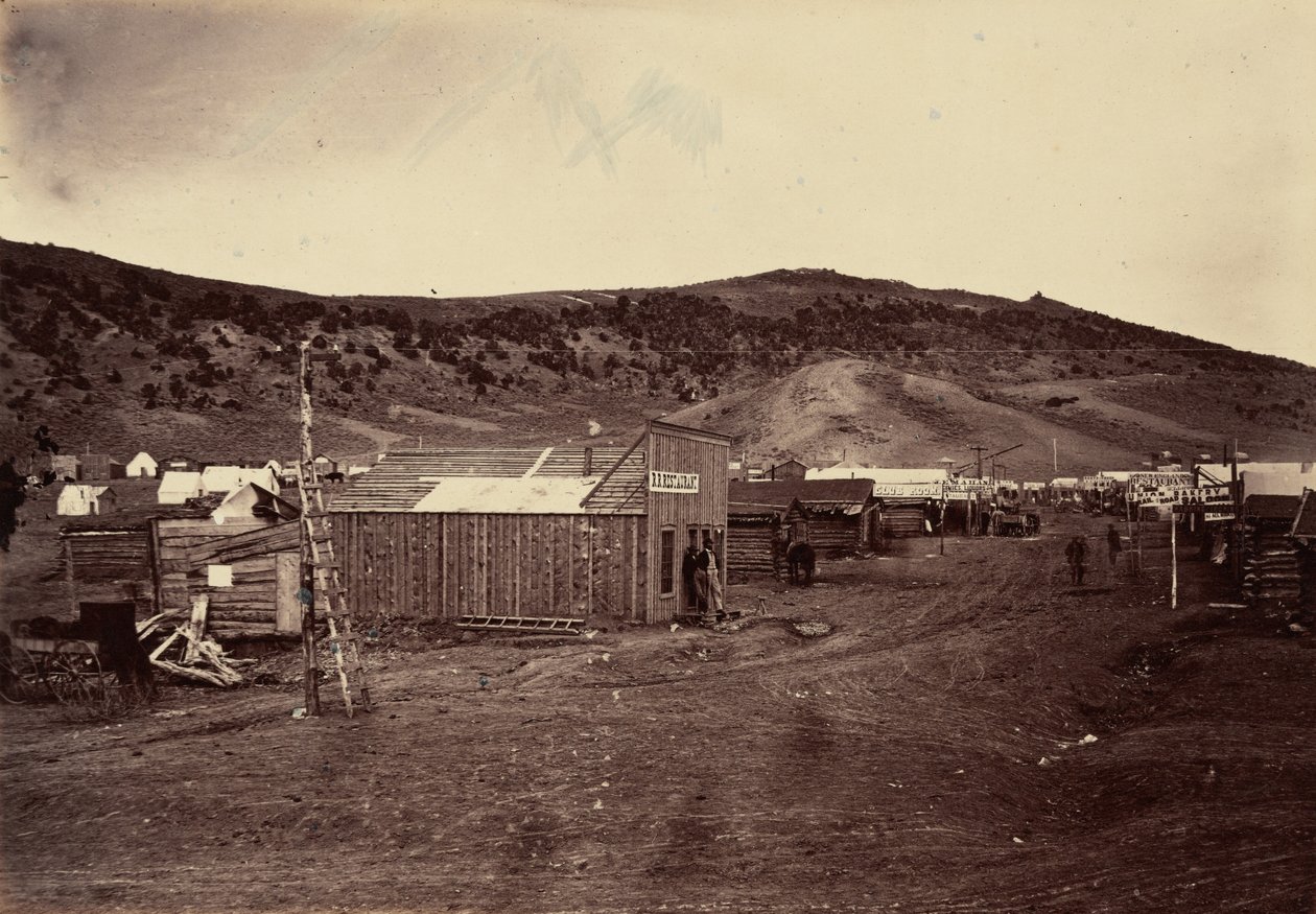 Lámina 29. Ciudad de Bear River, cerca de los campos de carbón,1869 (foto) de Andrew Joseph Russell