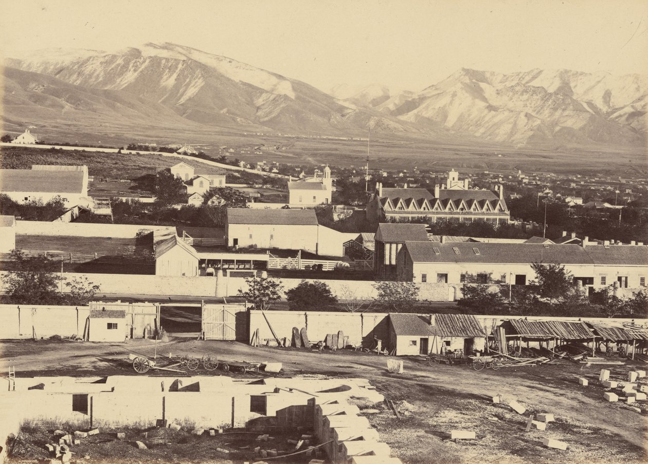 Lámina 45. Salt Lake City, desde lo alto del Tabernáculo,1869 (foto) de Andrew Joseph Russell