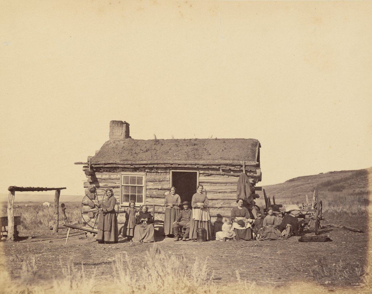 Lámina 48. Familia mormona, Valle del Gran Lago Salado,1869 (foto) de Andrew Joseph Russell