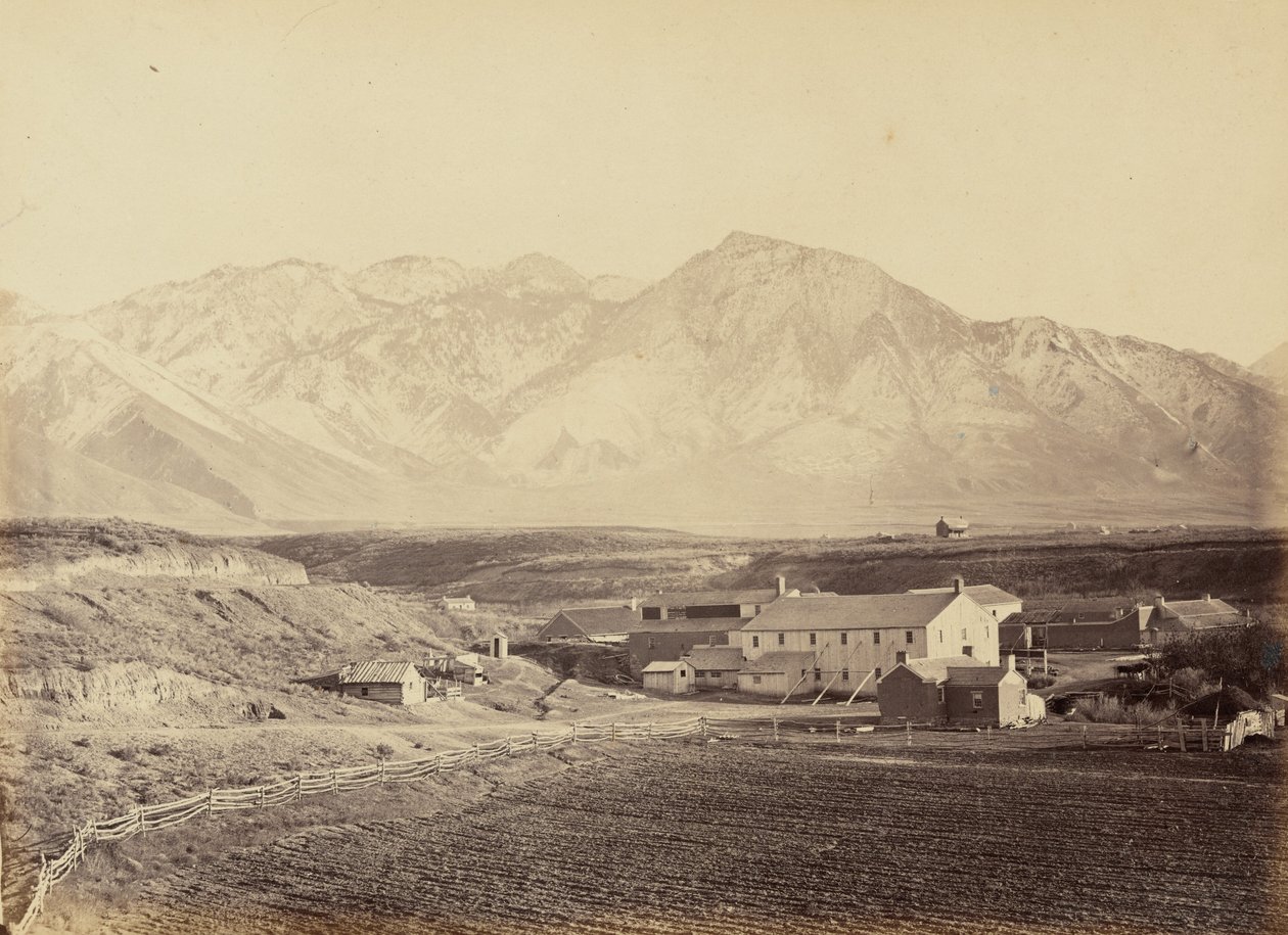 Lámina 49. Fábricas de algodón y lana de Brigham Young, 1869 (foto) de Andrew Joseph Russell