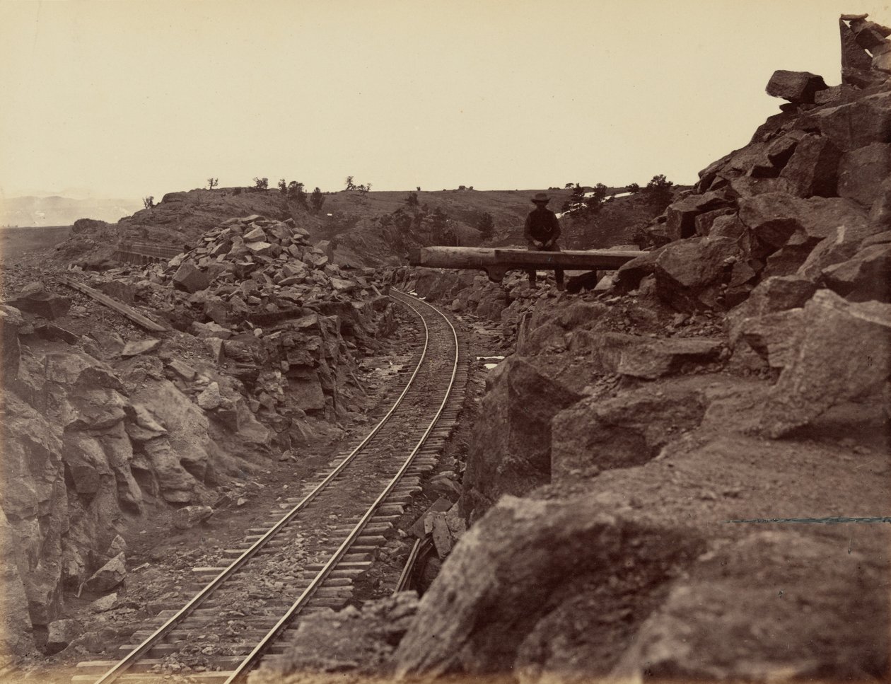 Lámina 9. Aproximación oriental al puente de Dale Creek,1869 (foto) de Andrew Joseph Russell