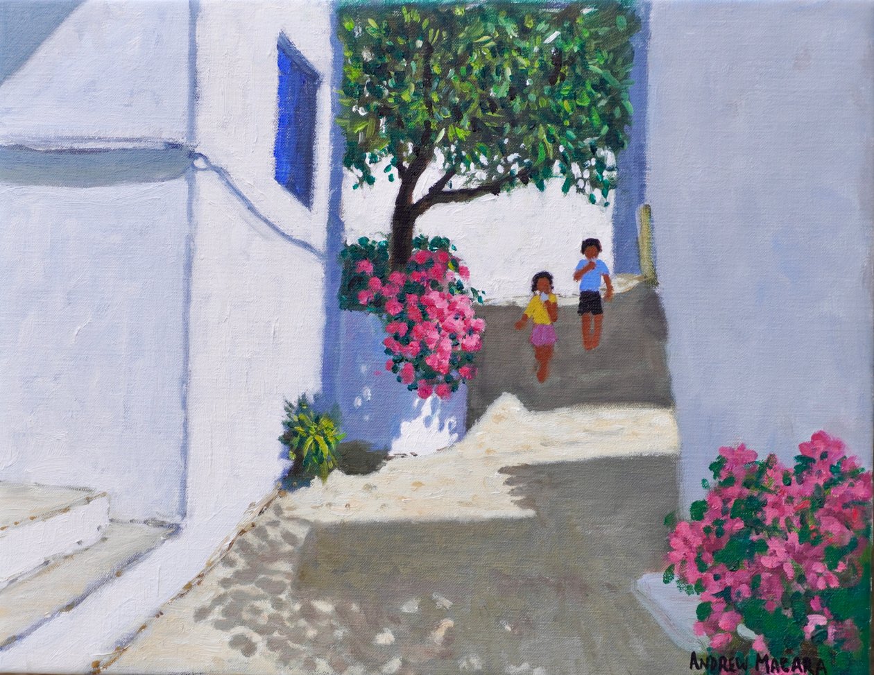 Bougainvillea,Skiathos, 2024 (óleo sobre lienzo) de Andrew Macara