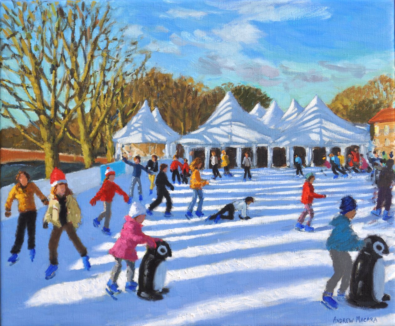 Mañana brillante, Pista de Hielo del Palacio de Hampton Court, Londres de Andrew Macara