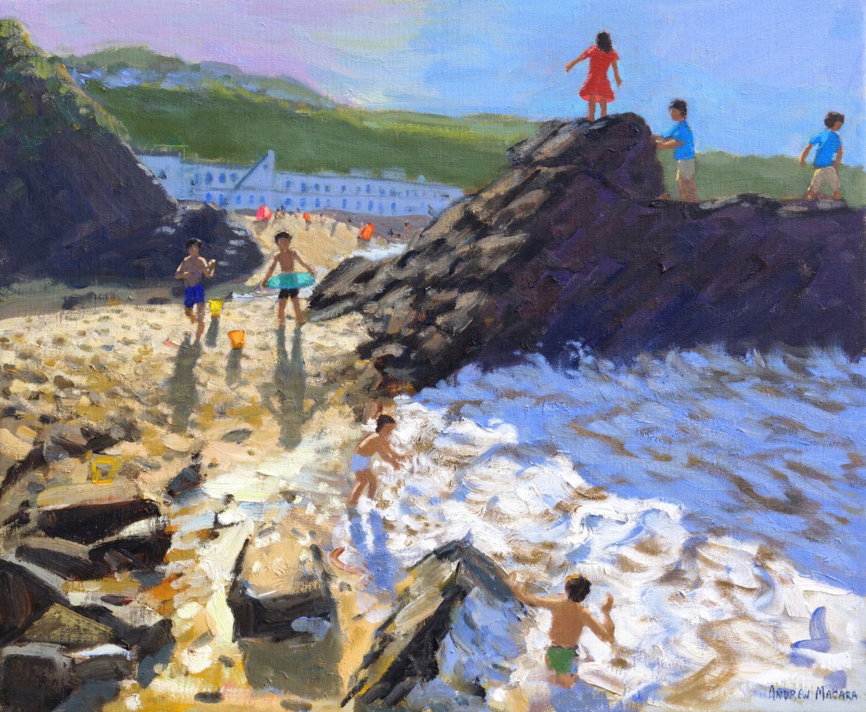 Escalando en las rocas, St Ives de Andrew Macara
