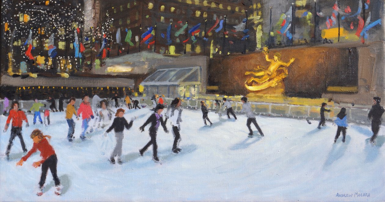 Tarde, pista de hielo Rockefeller, Nueva York de Andrew Macara
