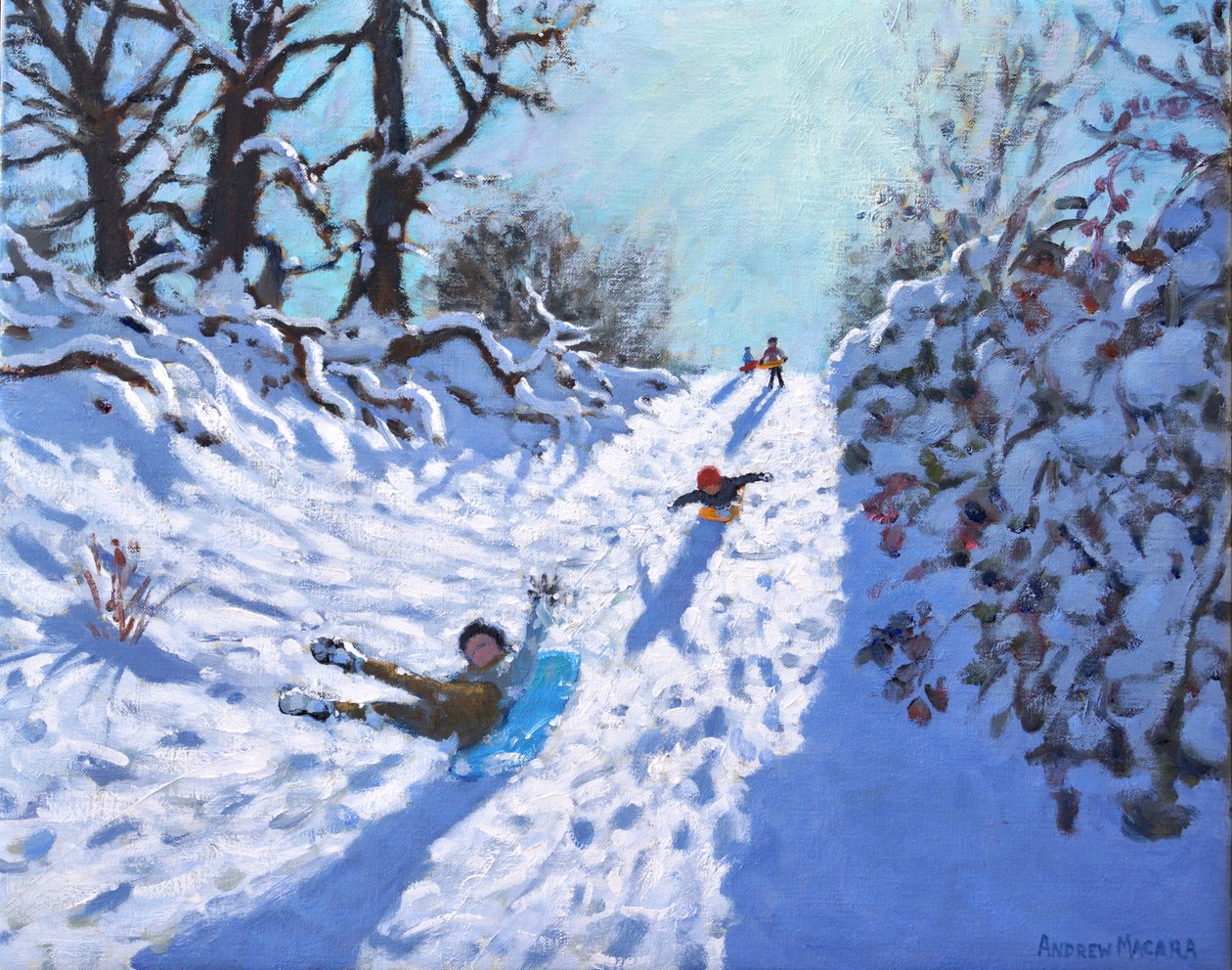 Trineo, Calke Abbey, Ticknall, Derby, 2021 (óleo sobre lienzo) de Andrew Macara
