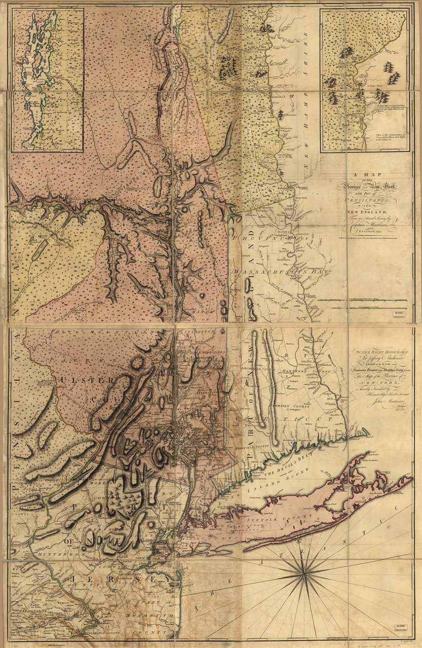 Mapa de la provincia de Nueva York, con parte de Pensilvania y Nueva Inglaterra, LOC 74692653 de Andrew Montrésor