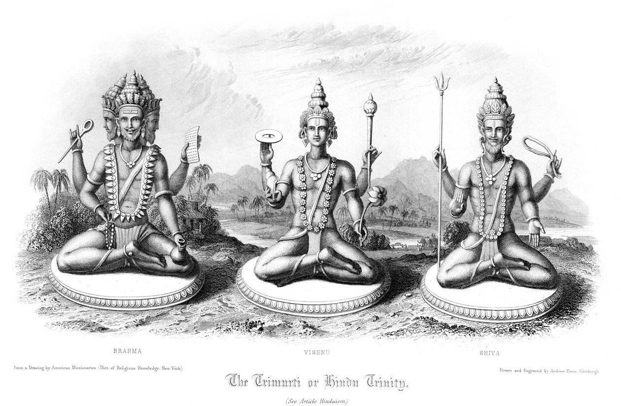 La Trimurti o Trinidad Hindú de Andrew Thomas