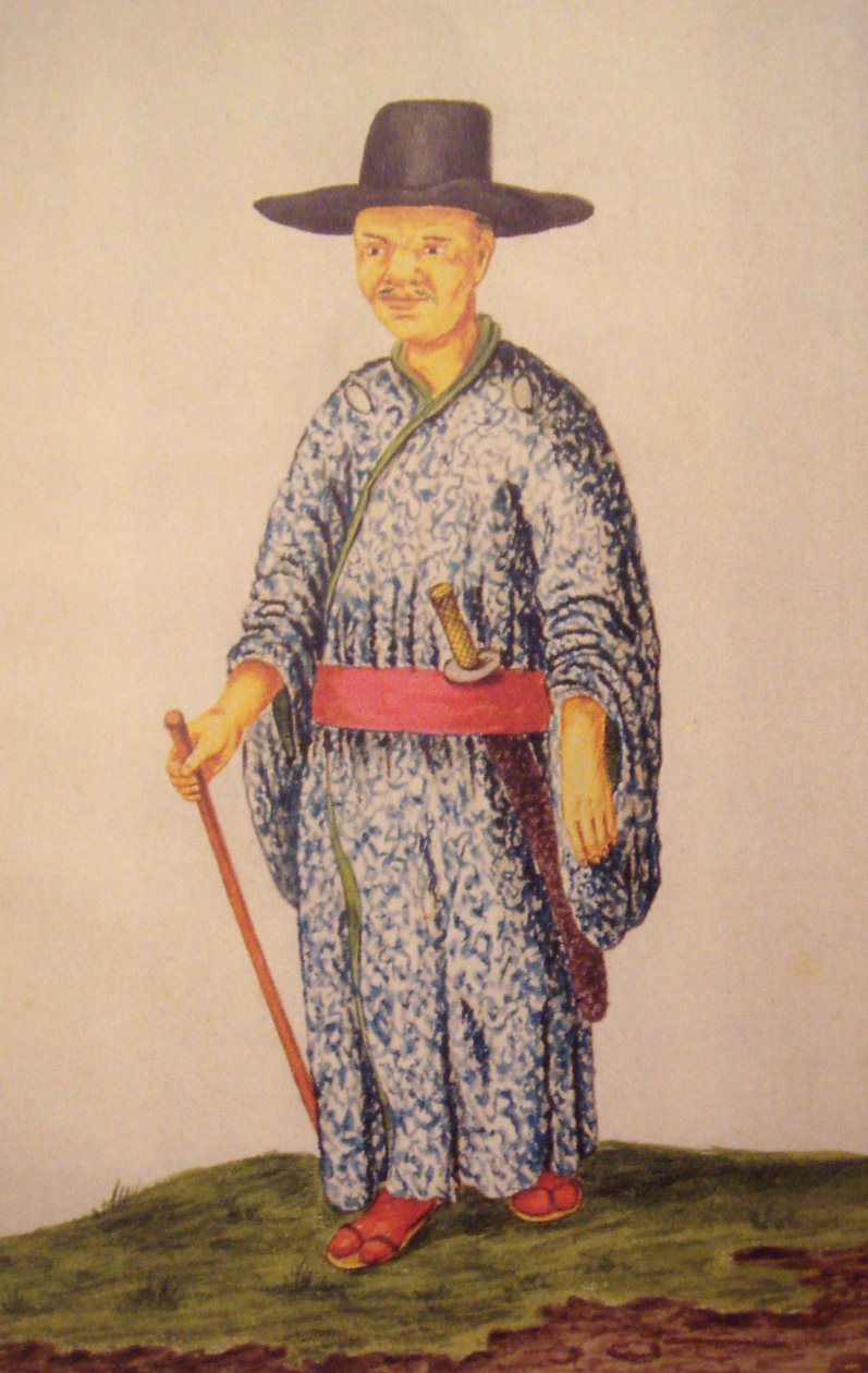 Cristiano japonés en Yakarta hacia 1656 por Andries Beeckman de Andries Beeckman