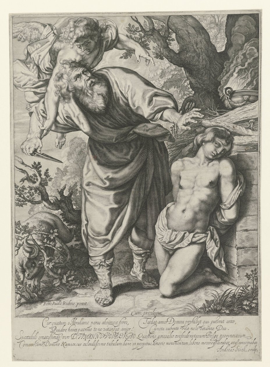 sacrificio de isaac de Andries Jacobsz. Stock