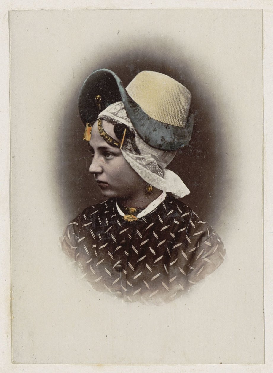Retrato de una mujer con el traje tradicional de Holanda Septentrional ¡Holandska Skönheter! (título en el objeto) de Andries Jager