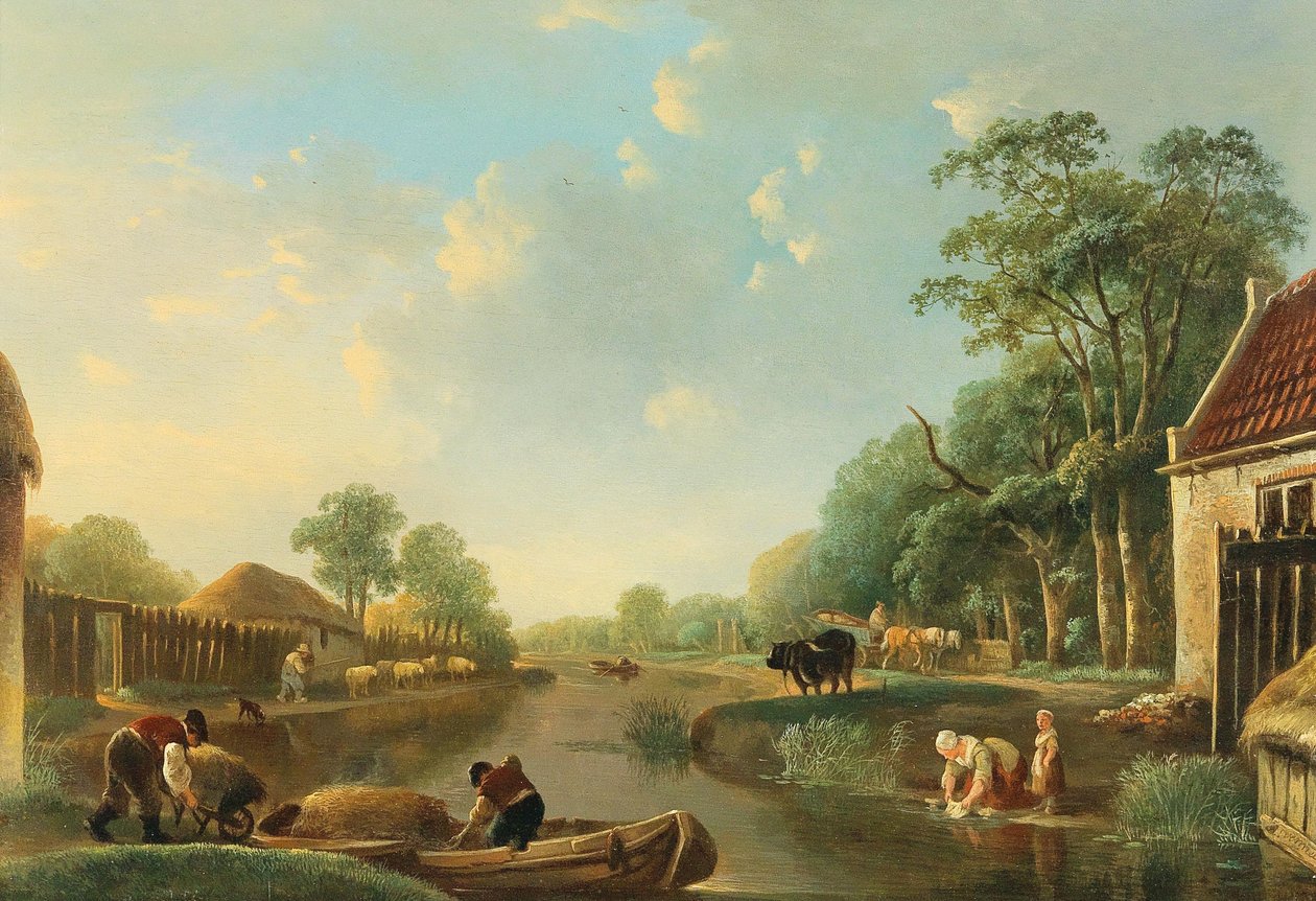 Un paisaje de canales holandés de Andries Vermeulen