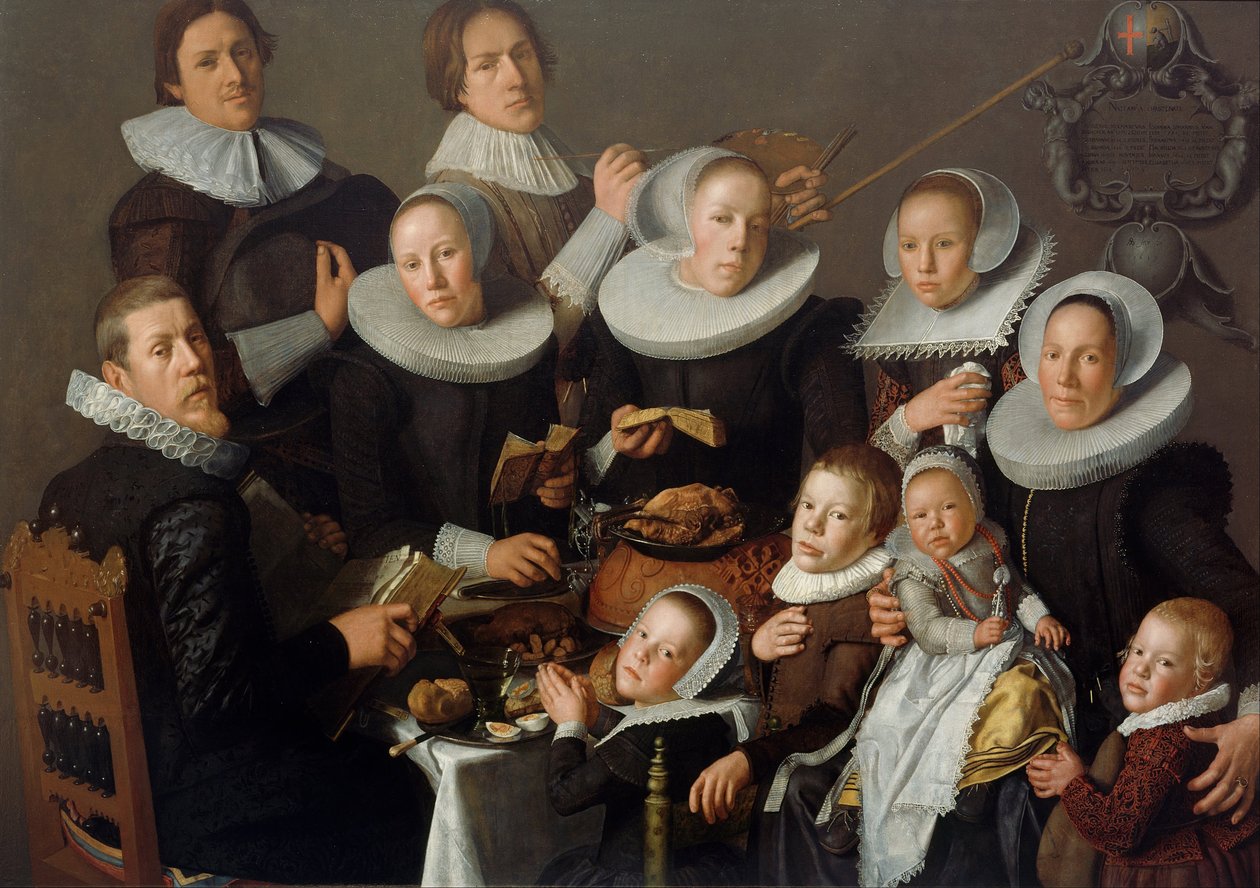 Retrato del pintor Andries van Bochoven y su familia, 1629 de Andries van Bochoven