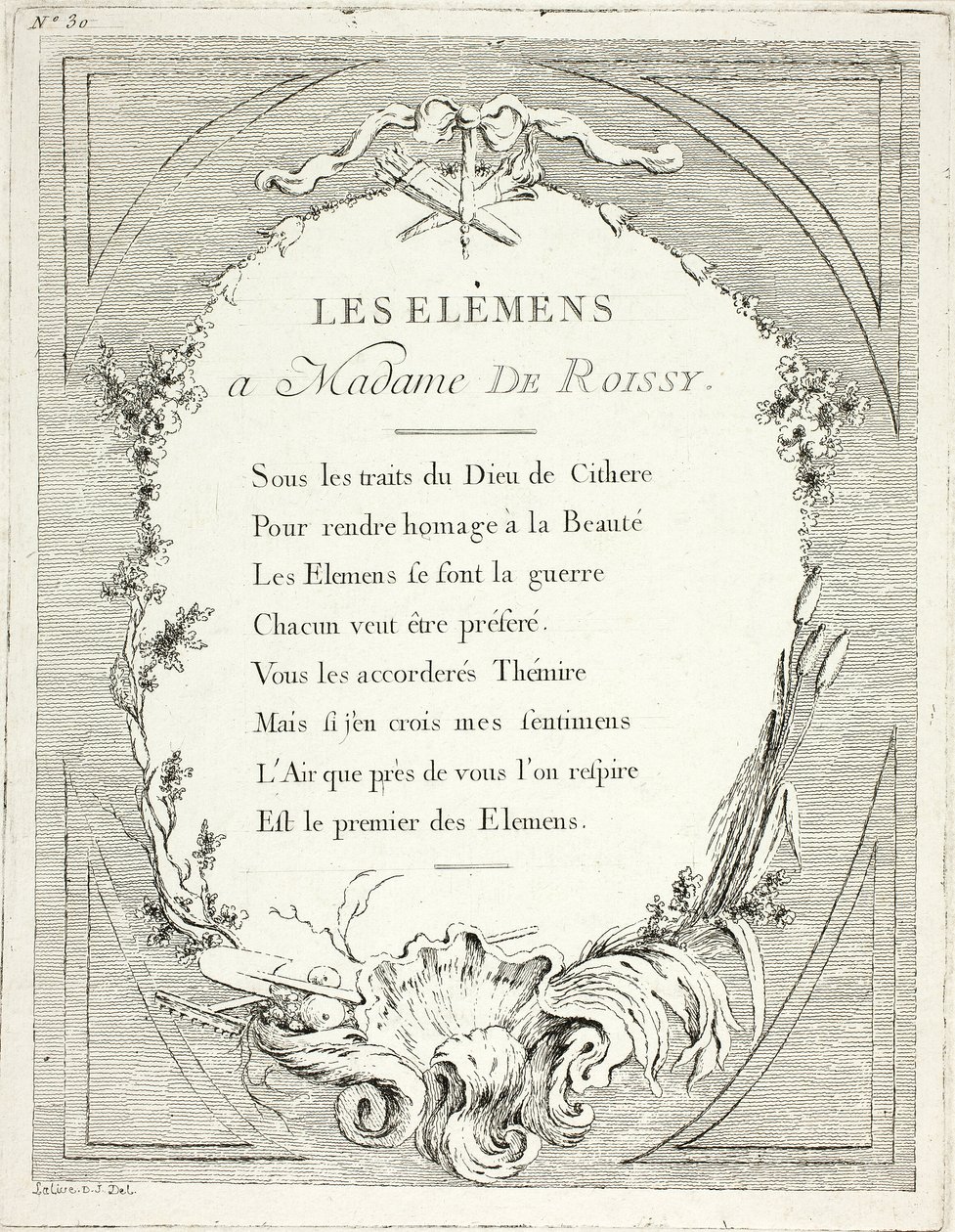 Frontispicio, de Élements de Ange Laurent de Lalive de Jully