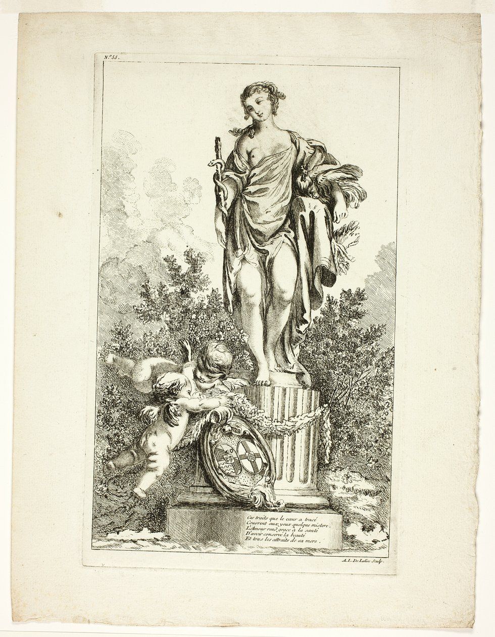 Dos Amantes Agradeciendo a la Estatua de la Salud de Ange Laurent de Lalive de Jully