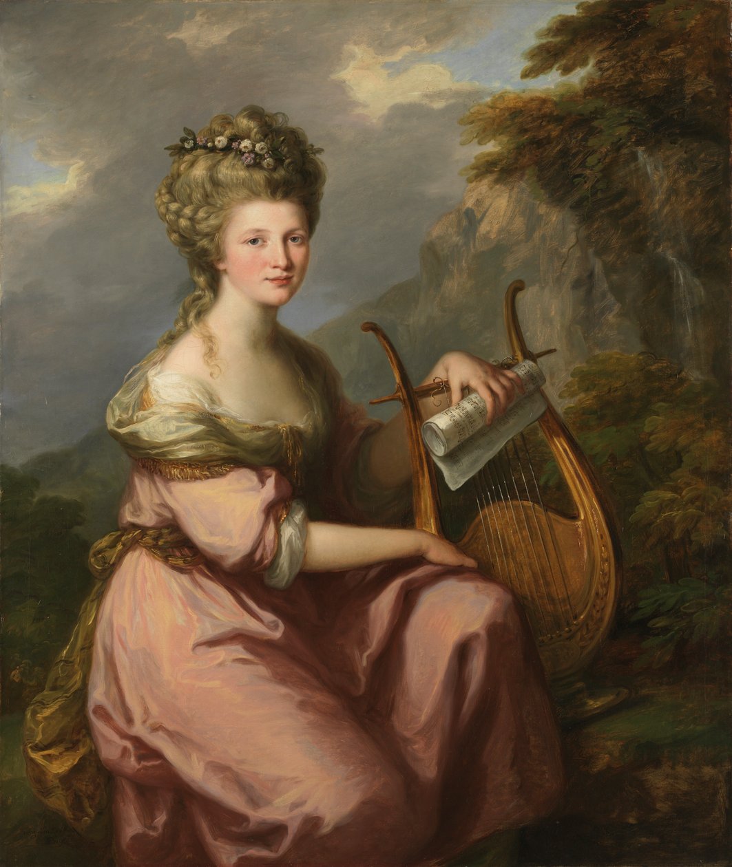 Retrato de Sarah Harrop Sra. Bates como una Musa de Angelica Kauffmann
