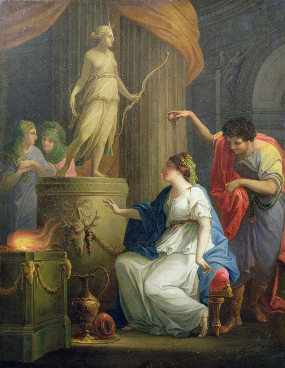 Accontius y Cydippe ante el altar de Diana de Angelica Kauffmann