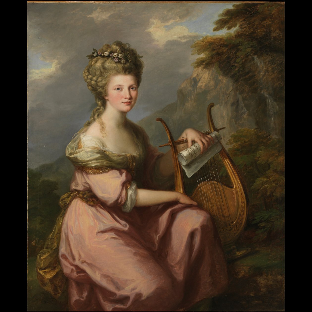Retrato de Sarah Harrop (Sra. Bates) como una Musa de Angelica Kauffmann