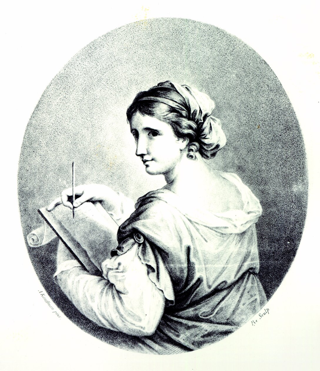 Safo, grabado por Pye, 1774 de Angelica Kauffmann