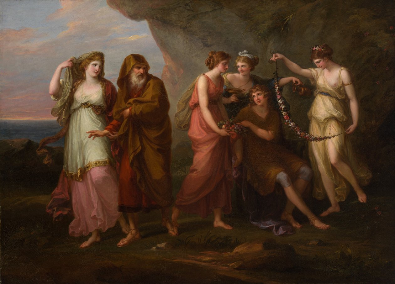 Telémaco y las Ninfas de Calipso de Angelica Kauffman