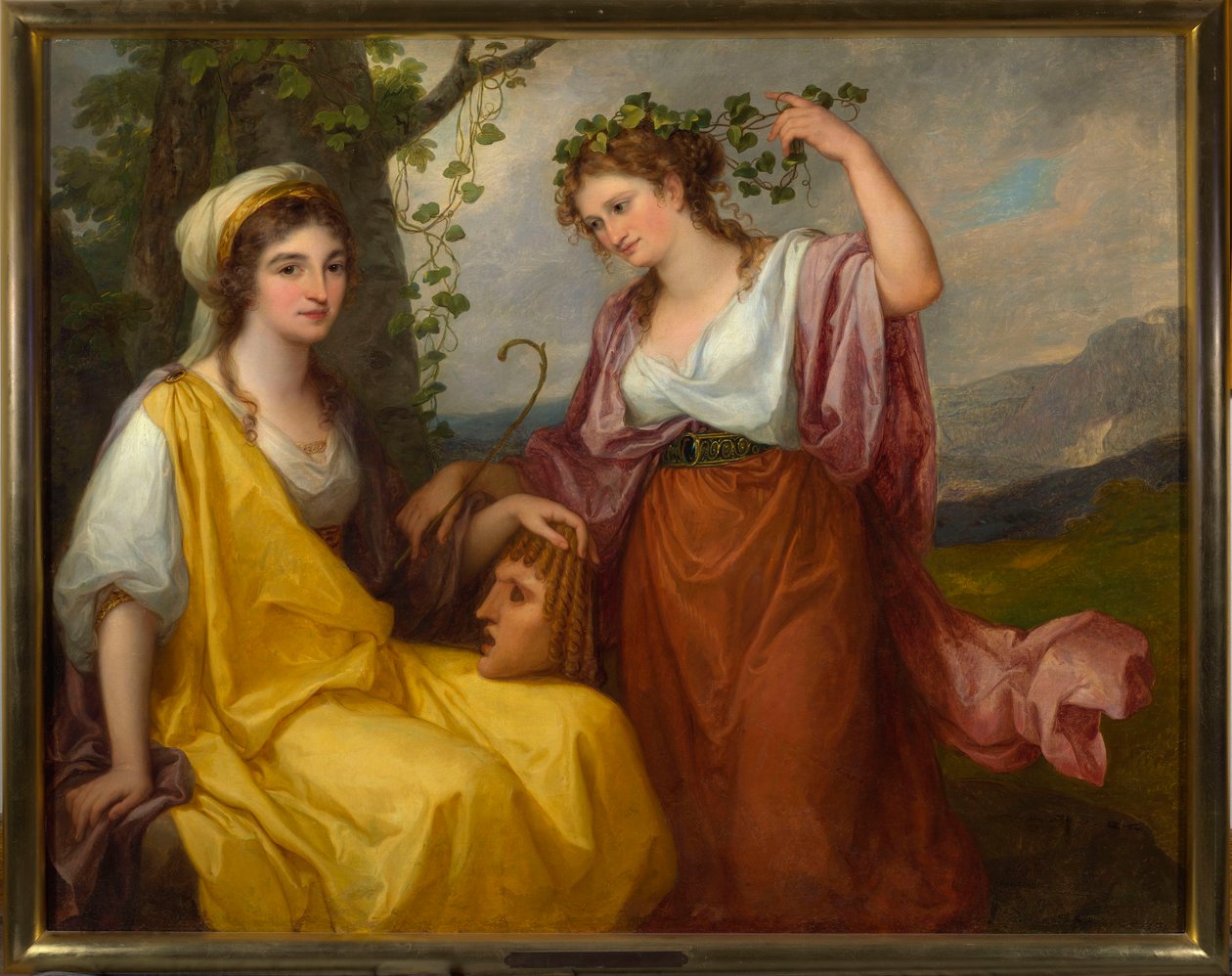 Domenica Morghen y Maddalena Volpato como las Musas de la Tragedia y la Comedia de Angelica Kauffmann
