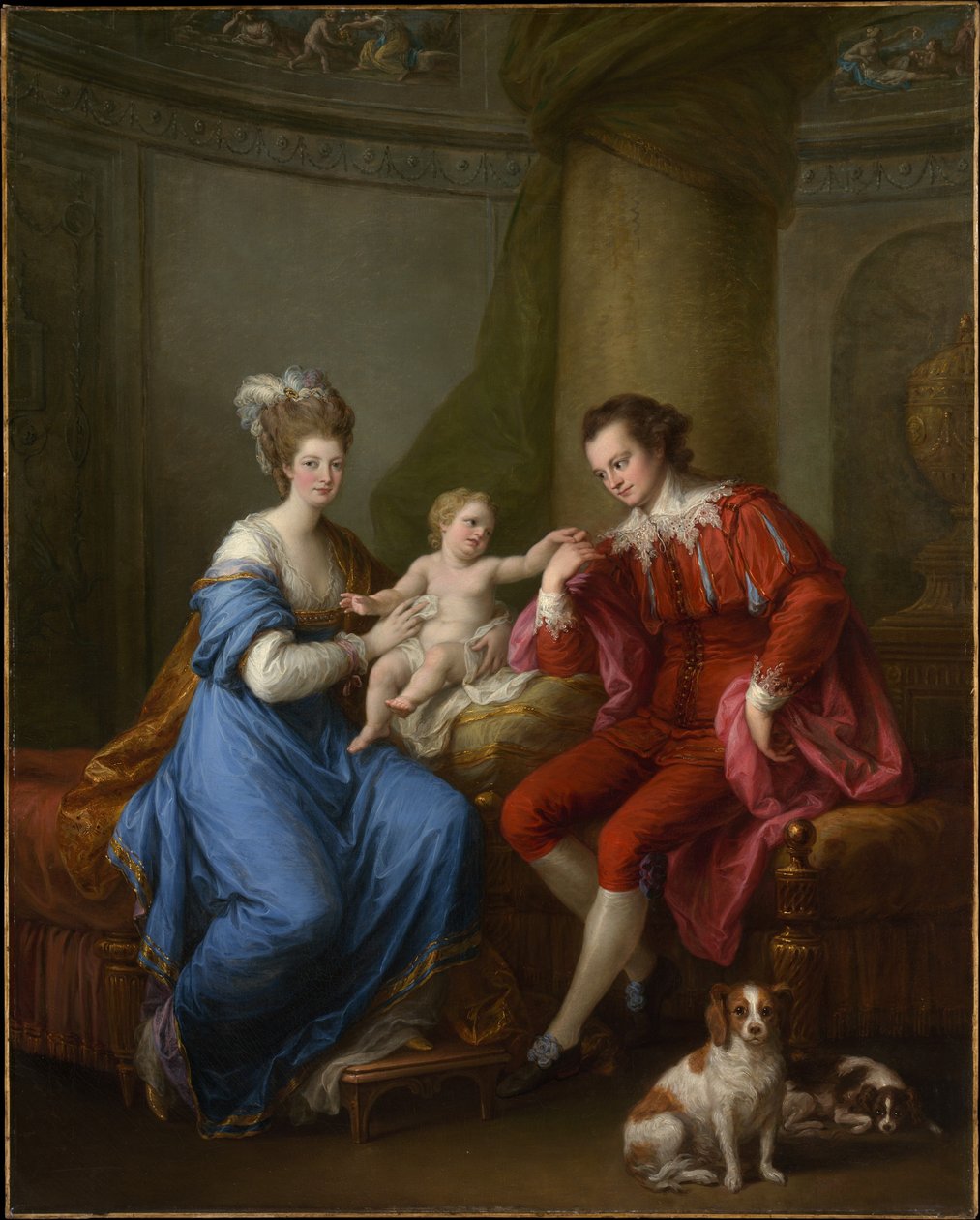 Edward Smith Stanley (1752-1834), duodécimo conde de Derby, Elizabeth, condesa de Derby (Lady Elizabeth Hamilton, 1753-1797), y su hijo (Edward Smith Stanley, 1775-1851) de Angelica Kauffmann