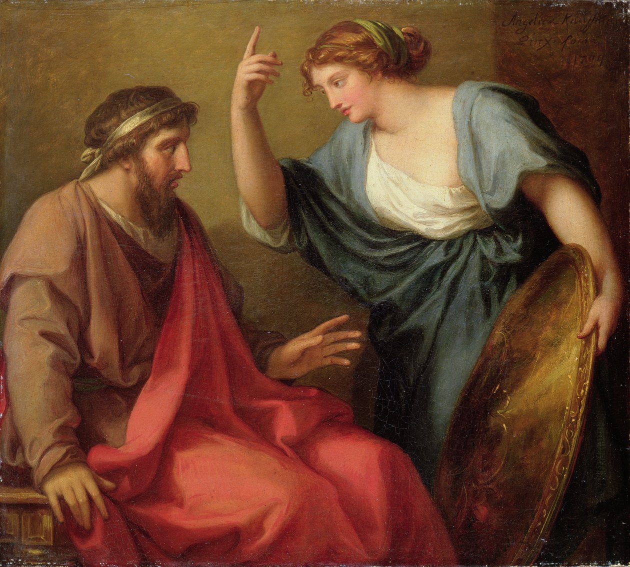 Egeria entregando a Numa Pompilio su escudo, 1794 de Angelica Kauffmann