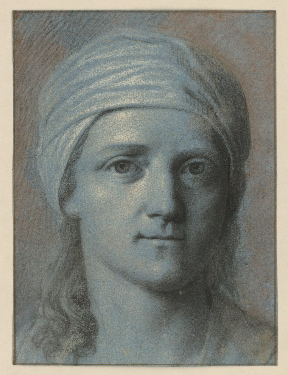 Cabeza de mujer vista de frente, con turbante de Angelica Kauffmann