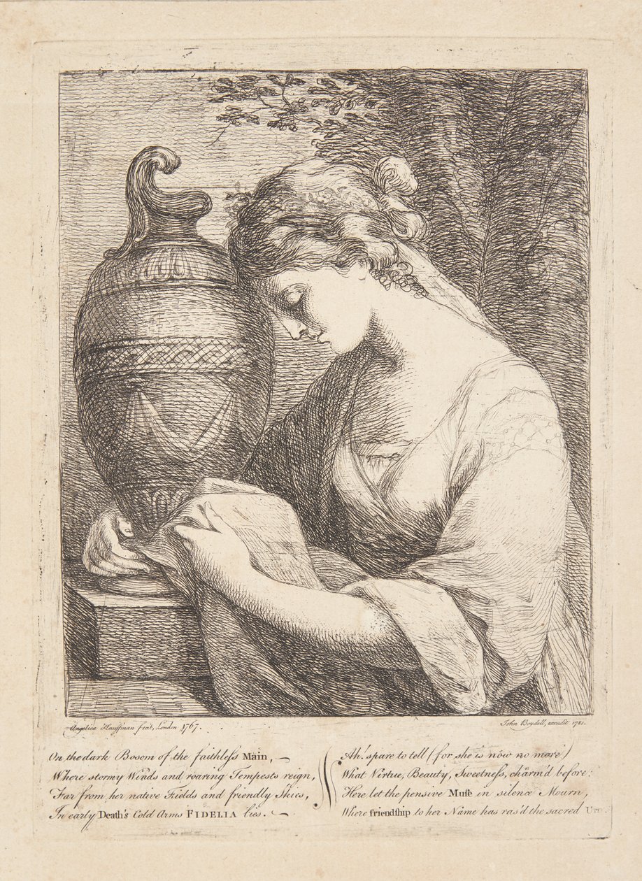 La mujer junto a la urna de Angelica Kauffmann