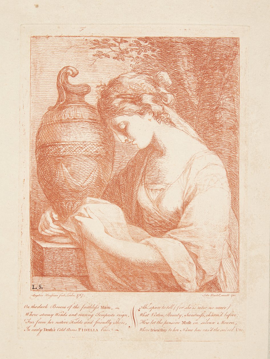 La mujer junto a la urna de Angelica Kauffmann