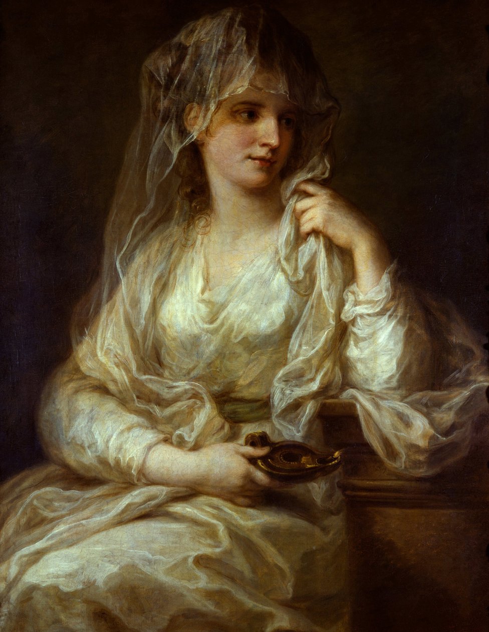 Retrato de una dama como virgen vestal - Pintura de Angelika (Angelica) Kauffmann (1741-1807), óleo sobre lienzo de Angelica Kauffmann