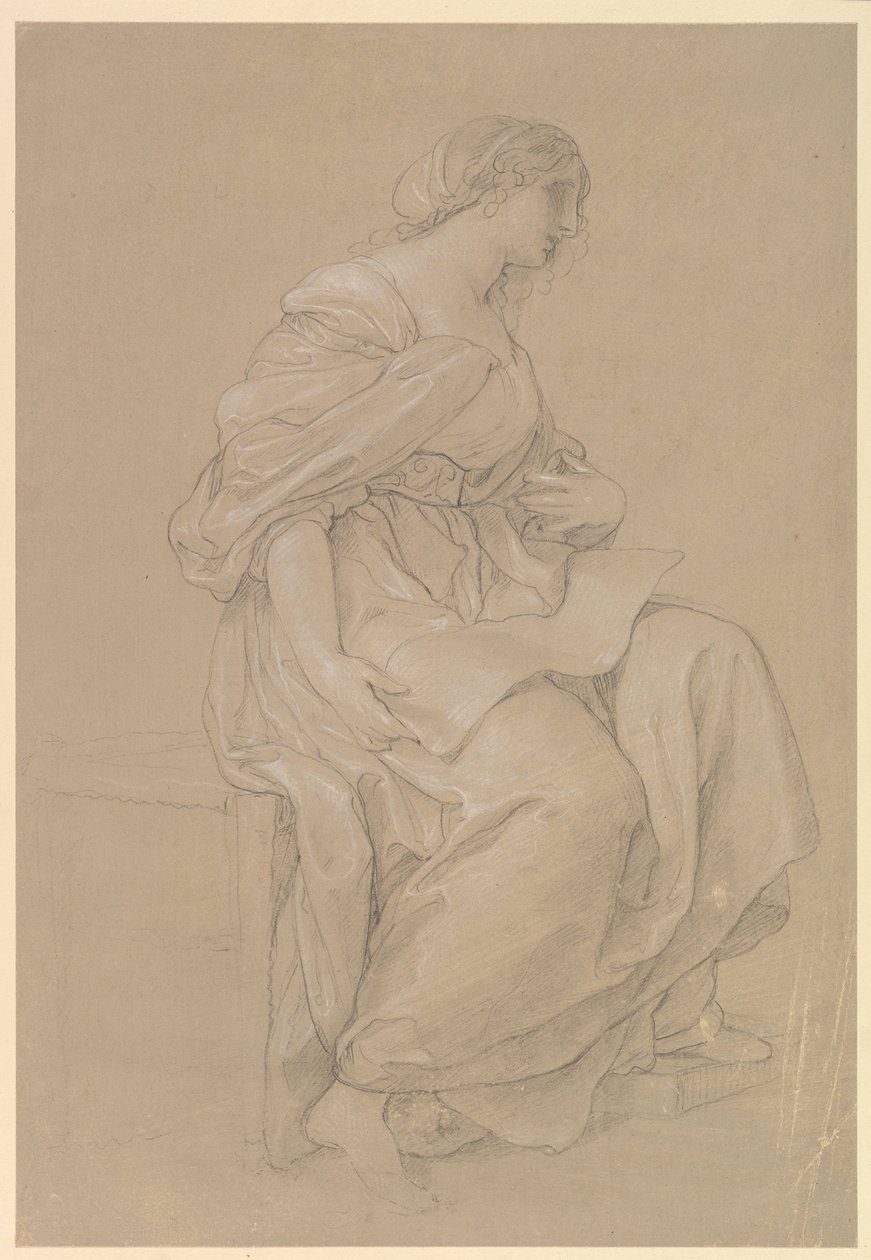 Estudio de una mujer sentada de Angelica Kauffmann
