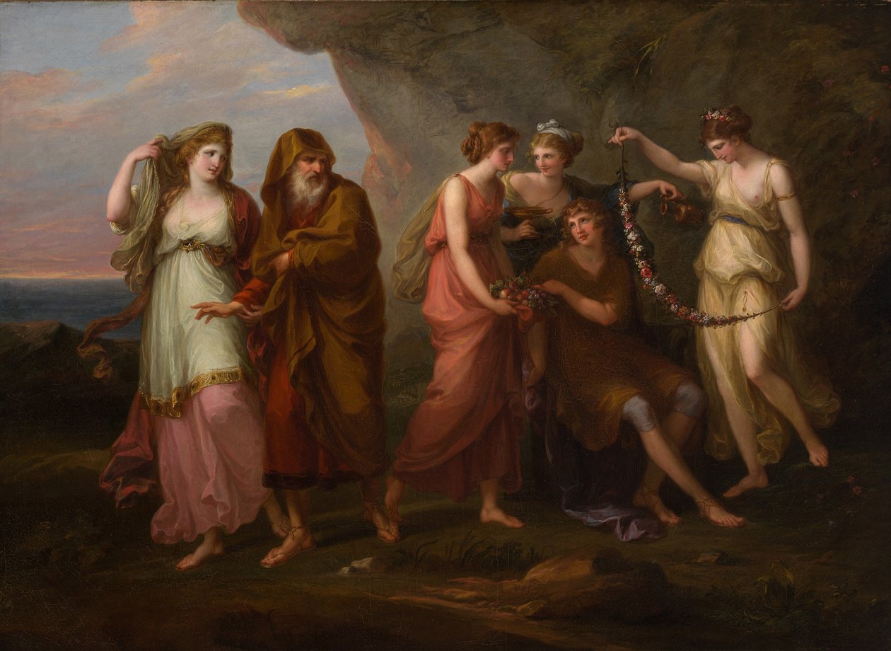 Telémaco y las ninfas de Calipso, 1782 de Angelica Kauffmann