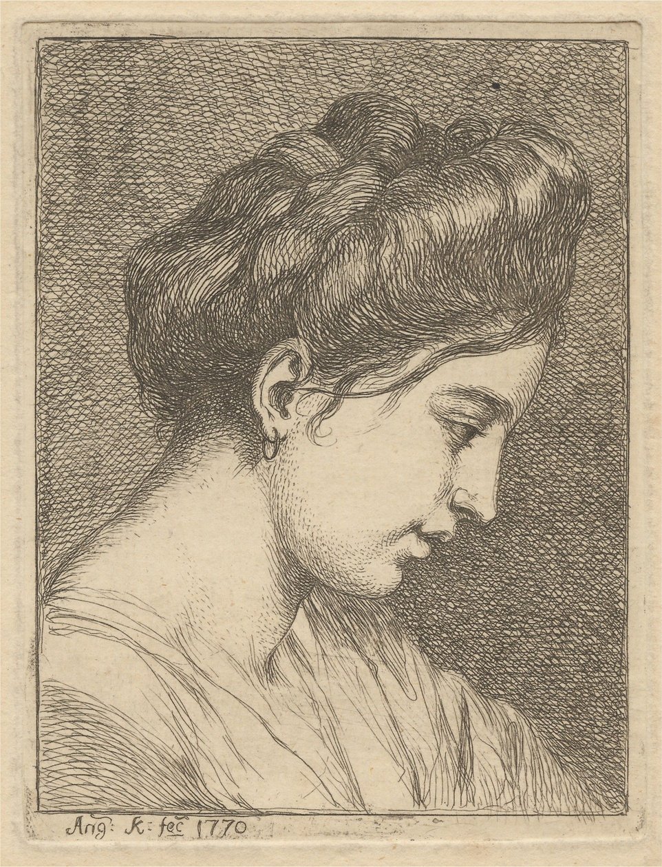 Cabeza de joven de perfil de Angelica Kauffmann