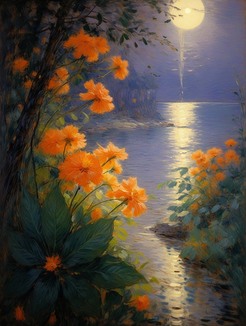 Florales 74, c.2023 (óleo sobre lienzo) de Angelita Hawke